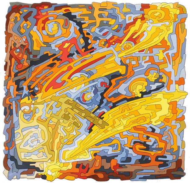 Nr. 003 • Lebensstrahl • Öl a. Lwd. • 1998 • 138 x 131 cm