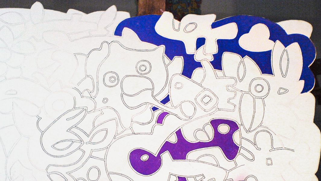 Beginn mit ersten Farbflächen