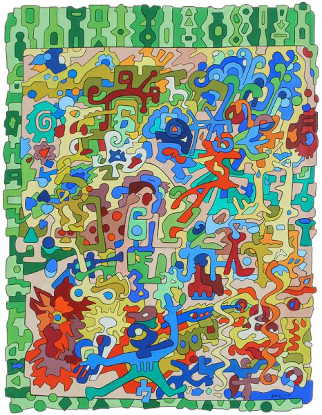 Nr. 021 • Wenn der Hahn schreit • Öl a. Lwd. • 1998 • 110 x 146 cm