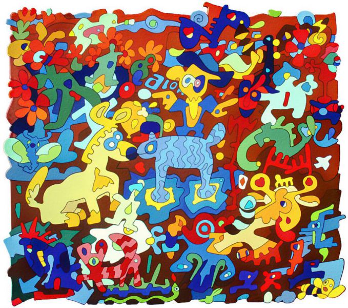 Nr. 051 • Katzenliebe • Öl a. Lwd. • 2000 • 137 x 123 cm