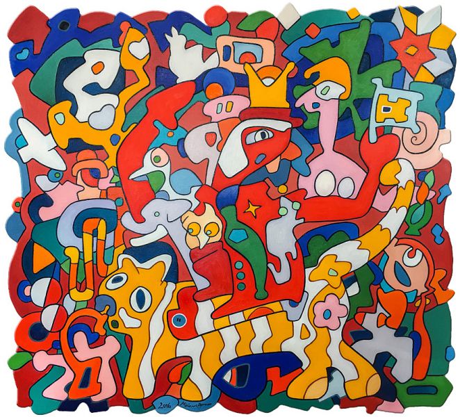 Nr. 601 • Revolution in mir • Öl a. Lwd. • 2016 • 88 x 82 cm