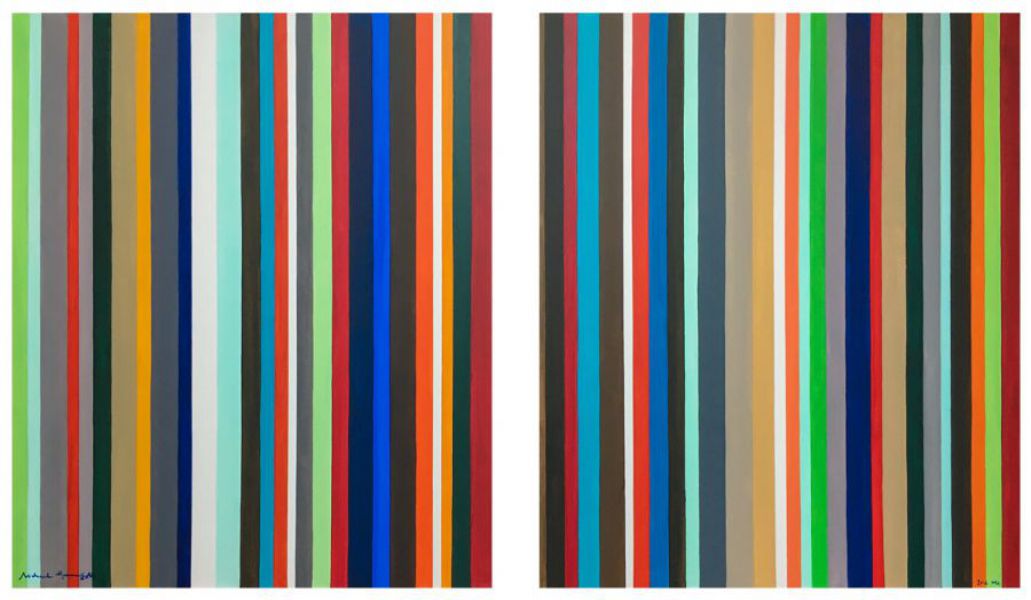 Nr. 352 • Acht mal Grau, Zwillinge • Öl a. Lwd. • 2016 • 2 mal 100 x 120 x 4 cm